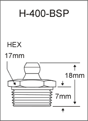 H-400-BSP british thread grease fitting