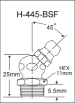 H-445-BSF british thread grease fitting