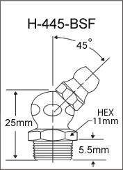 H-445-BSF british thread grease fitting