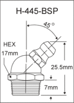 H-445-BSP british thread grease fitting