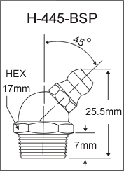 H-445-BSP british thread grease fitting