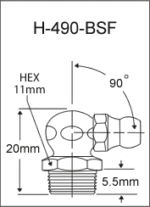 H-490-BSF british thread grease fitting