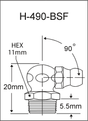 H-490-BSF  british thread grease fitting