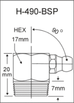 H-490-BSP british thread grease fitting