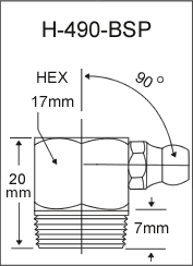H-490-BSP  british thread grease fitting