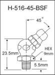5/16″-22 BSF 45 Degree Grease Fitting