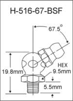 H-516-67-BSF british thread grease fitting