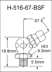 H-516-67-BSF british thread grease fitting