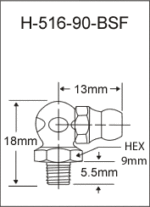 H-516-90-BSF british thread grease fitting