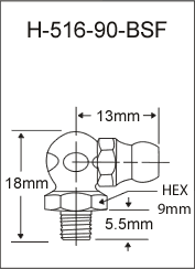 H-516-90-BSF  british thread grease fitting