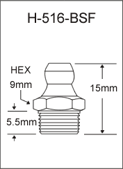 H-516-BSF  british thread grease fitting