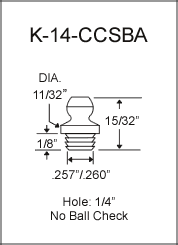 K-14-CCSBA drive type grease fitting drawing