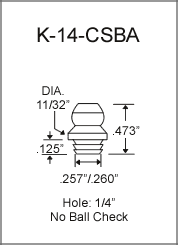 K-14-CSBA drive type grease fitting drawing
