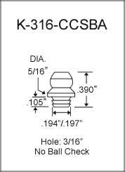 K-316-CCSBA drive type grease fitting drawing