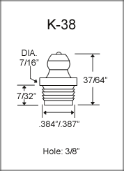 K-38 drive type grease fitting drawing