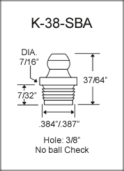 K-38-SBA drive type grease fitting drawing