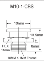 M10-1-CBS metric button head grease fitting drawing
