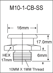 M10-1-CB-SS metric button head grease fitting drawing