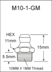 10MM X 1MM Thread Forming Grease Fitting