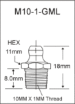 10MM X 1MM Thread Forming Grease Fitting