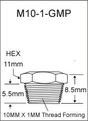 M10-1-GMP metric grease fitting drawing