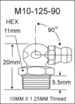 10MM X 1.25MM 90 Degree Angle Grease Fitting