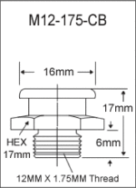 M12-175-CB metric button head grease fitting drawing