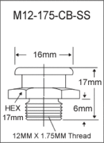 M12-175-CB-SS metric button head grease fitting drawing