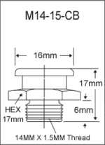 M14-15-CB metric button head grease fitting drawing