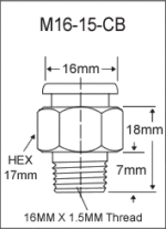 M16-15-CB metric button head grease fitting drawing
