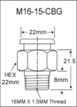 16MM X 1.5MM Metric Giant Button Head Grease Fitting