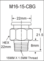 M16-15-CBG metric grease fitting drawing