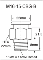M16-15-CBG-B metric grease fitting drawing