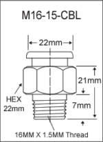 M16-15-CBL-HP metric button head grease fitting drawing