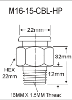 M16-15-CBL-HP metric button head grease fitting drawing