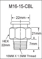 M16-15-CBL-HP metric button head grease fitting drawing