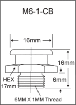 M6-1-CB metric button head grease fitting drawing