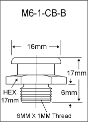 M6-1-CB-B metric grease fitting drawing
