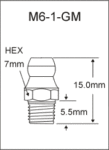 6MM X 1MM Thread Forming Grease Fitting