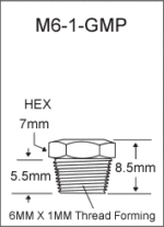 M6-1-GMP metric grease fitting drawing