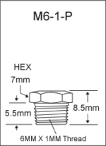 M6-1-P metric grease fitting drawing