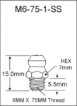 6MM X .75MM Stainless Steel Grease Fitting