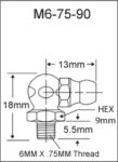 6MM X .75MM 90 Degree Angle Grease Fitting