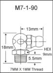 7MM X 1MM 90 Degree Angle Grease Fitting