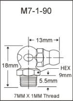 M7-1-90 metric grease fitting