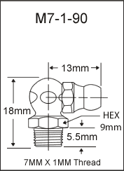 M7-1-90 metric grease fitting