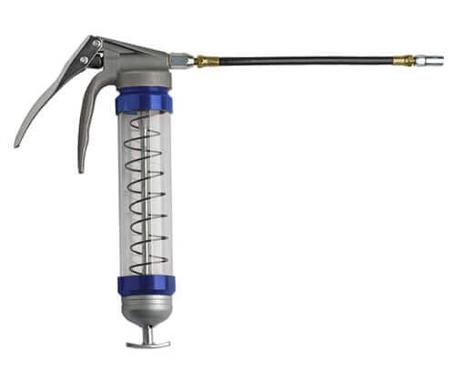 Clear Pistol Grip Grease Gun - Blue