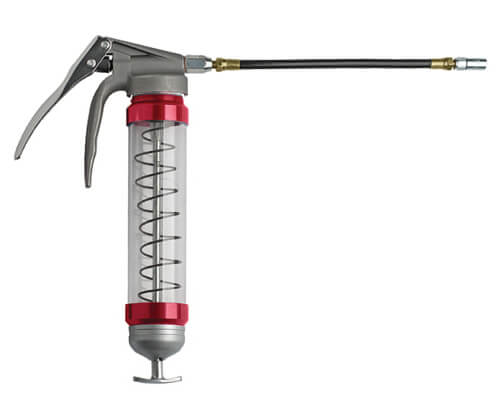 Clear Pistol Grip Grease Gun - Red - Image 3